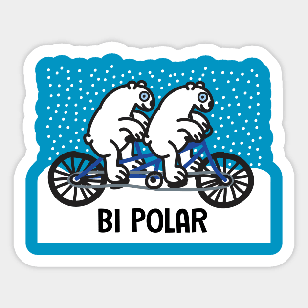 Bi Polar Bears Sticker by toddgoldmanart